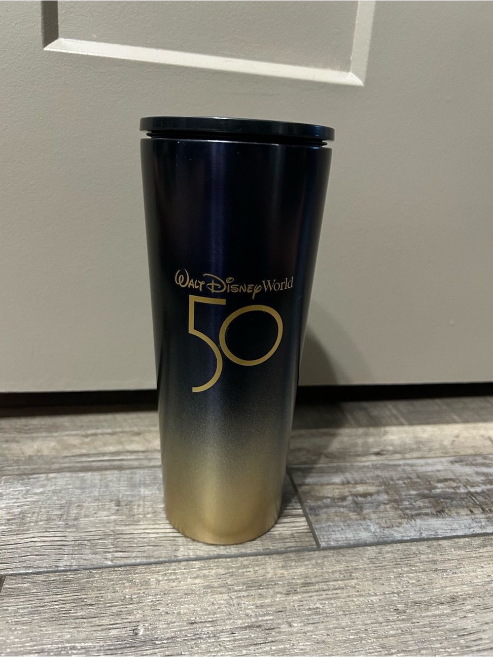 Starbucks Disney 50th Anniversary Travel Tumbler ombre Gold & Black
